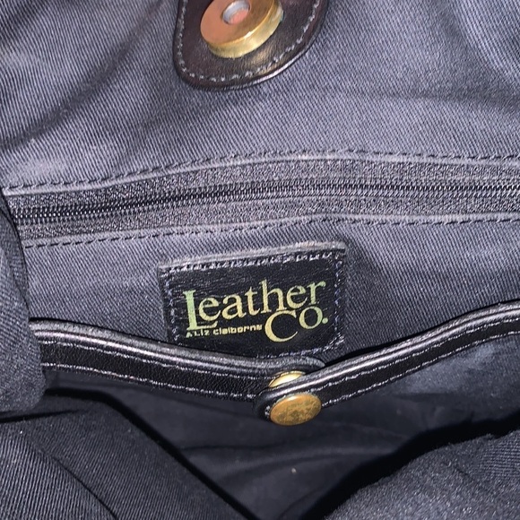 The Leather Co. Liz Claiborne Black Leather Shoulder Bag #124 - Picture 15 of 15